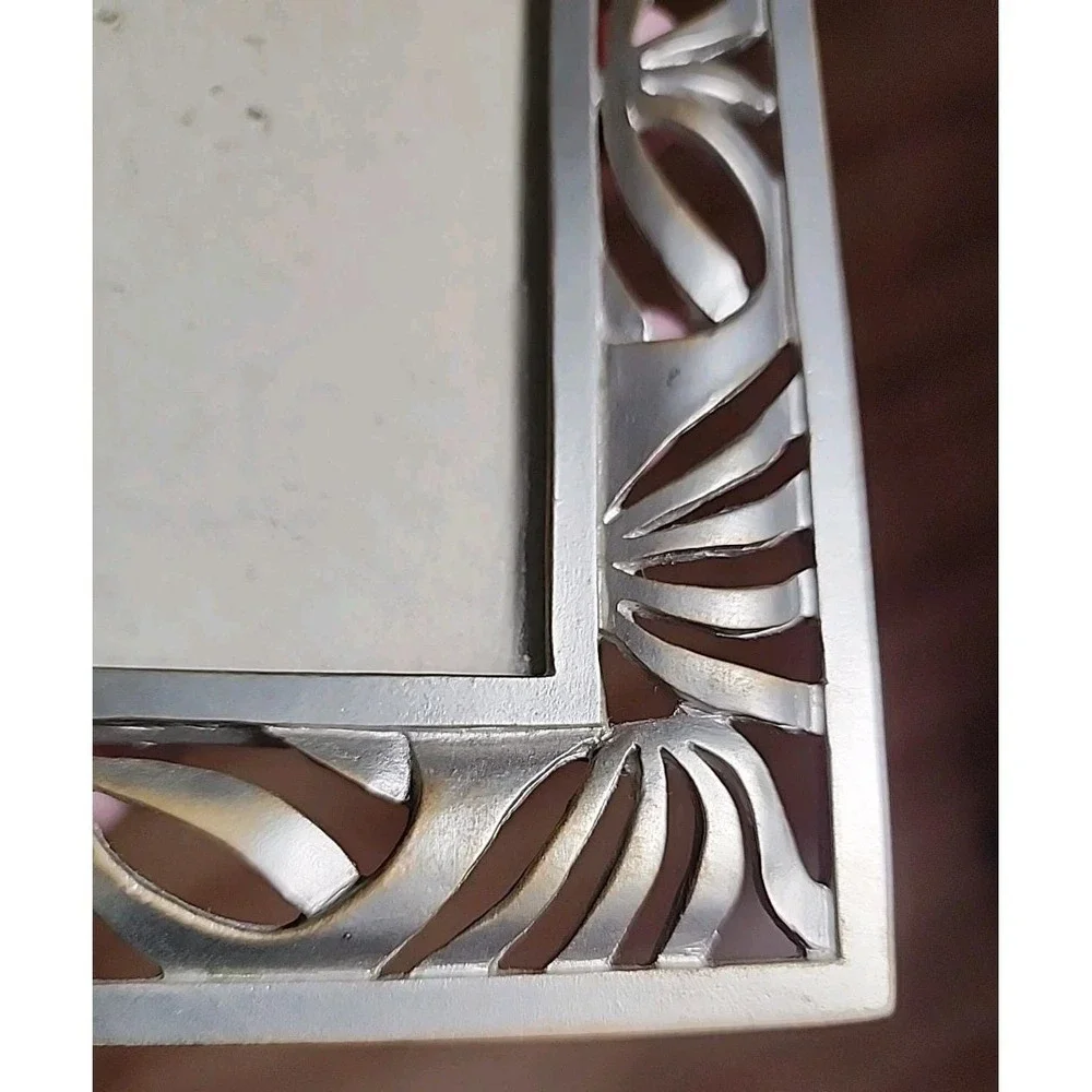 Burnes Of Boston Elegant Metal Silver-Tone Photo Frame Holds 3.5